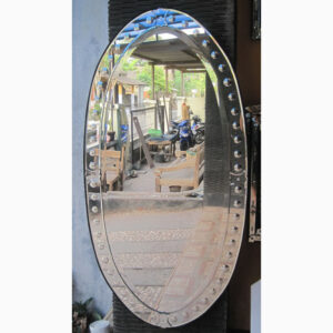 MG 004087 Glass Framed Bubble Edged Mirror Oval
