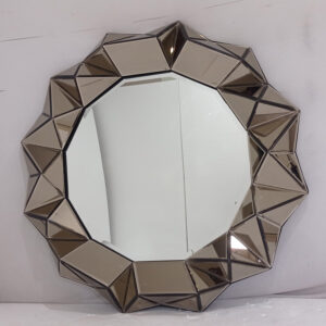 MG 004663 Round Mirror 3D Diamond Brown