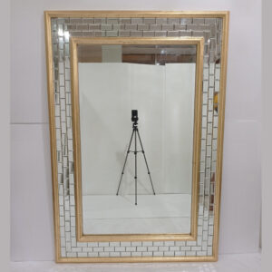 MG 004692 Rectangle Wall Mirror Beaded Gold