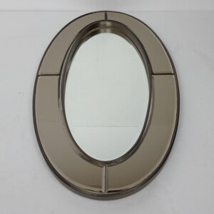 MG 004699 Oval Mirror Brown Brass Antique