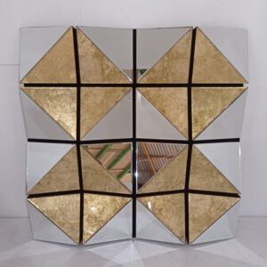MG 004702 Modern Wall Mirror 3D Silver Goldleaf