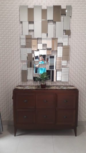 MG 004743 Mosaic Wall Mirror Silver Brown
