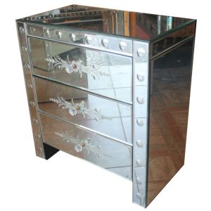 MG 006089 Mirrored Bed Table Bubble With Drawers