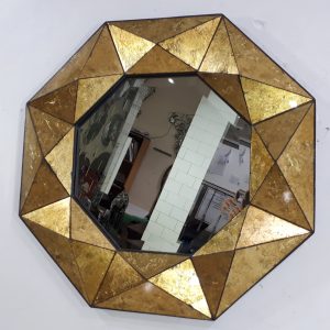MG 018027 Gold Leaf Octagonal Mirror