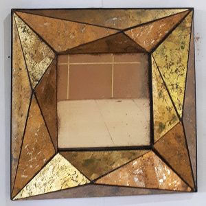 MG 018033 3D Square Gold Leaf Mirror