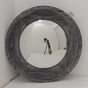 MG 030113 Rustic wooden frame mirror convex 50 cm M 40 cm L 30 cm (10)