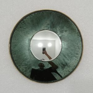 MG 050113 Convex Double Wall Mirror Overall Green Uk 21,5 cm + Silver 10 cm Light Antique Brass (8)