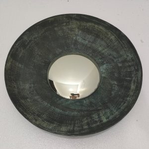 MG 050135 Brass Green Antique overall 46cm & convex 20cm (3)