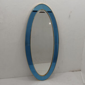 MG 004698 Oval Mirror Blue Brass Antique